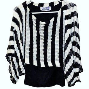 KOKOMO Striped Lightweight Sweater Shawl With Tank Top Size Small Medium